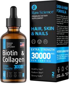 Liquid Collagen Biotin Supplement for Hair Growth Biotin 10000 mcg Collagen 20000 mcg Drops Biotin and Collagen Vitamins for Skin Hair and Nail H